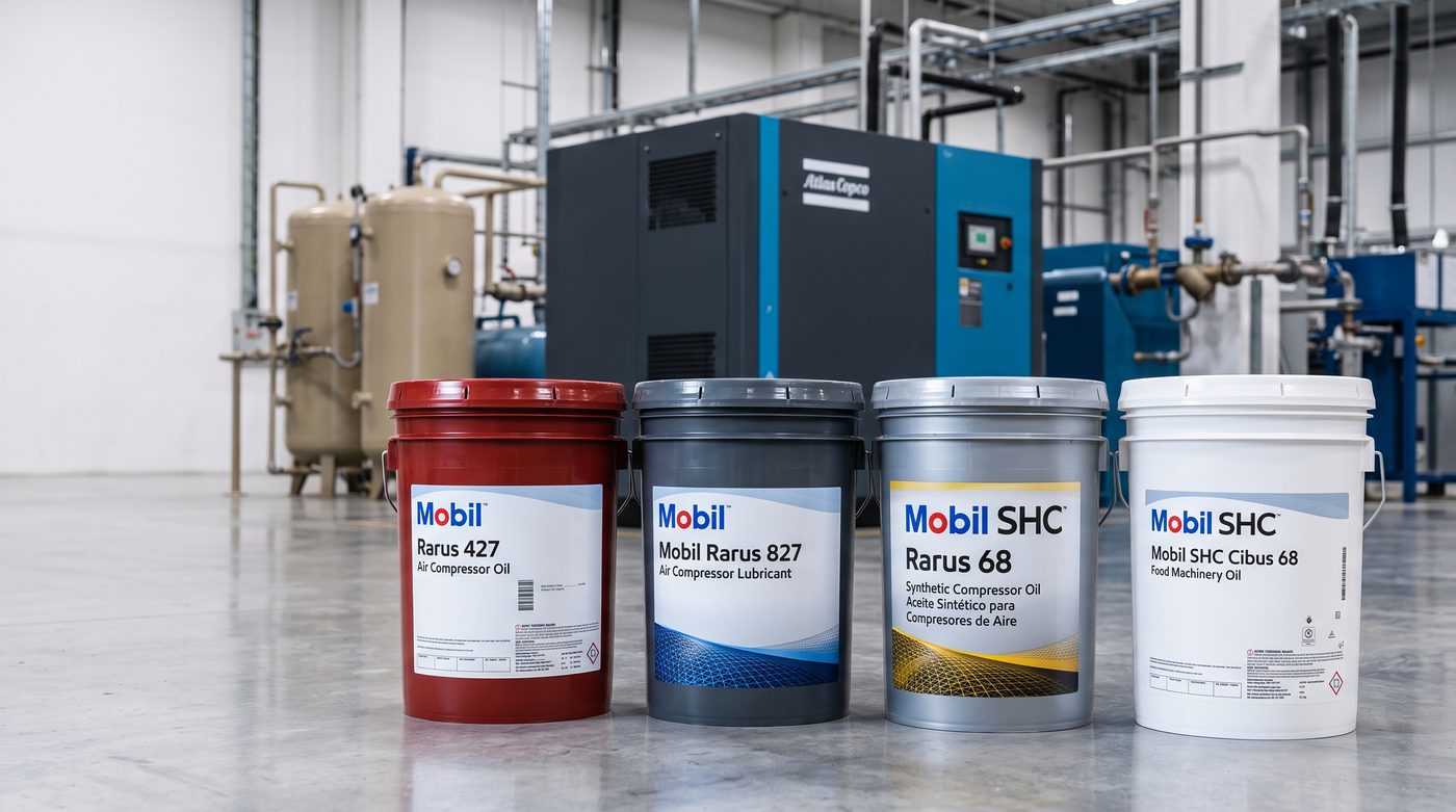 Lubricantes Mobil para compresores de aire — 4 familias